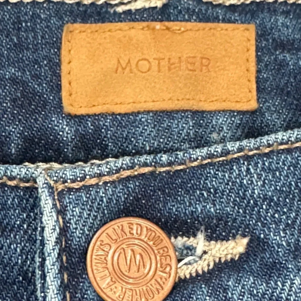 MOTHER Lil Patch Pocket Rambler Jeans Womens 24 High Rise Wide Leg‎ These Boots